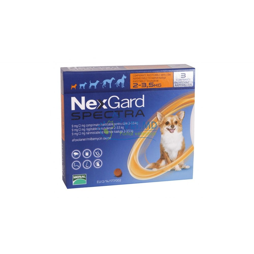 NexGard Spectra 2- 3,5 kg. 1 pastila